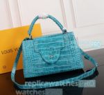 AAA Class Replica L---V New Classic Fashional Crocodile pattern Blue Taurilon Leather Bag